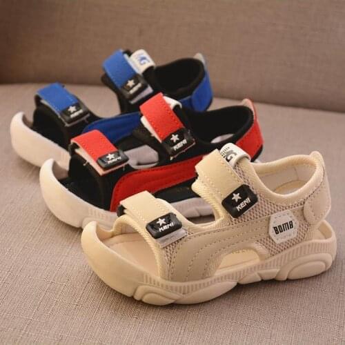 Summer Children Sandals New Fashion Baotou Anti-kick Beach Shoes Boys Sandals Soft Comfortable Kids Sandals Girls Kids Shoes
