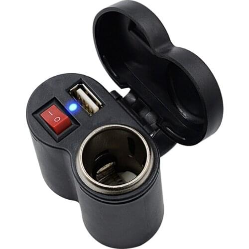 Motorcycle Cigarette Lighter Waterproof Motorcycle Cigar Lighter with Switch without Multi-Functional Charger 5v2a