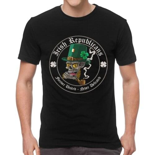Irish Republicans T-shirt Men Graphic T Shirt Short Sleeve Ireland Flag Tshirt 100% Cotton Tee Tops Clothing