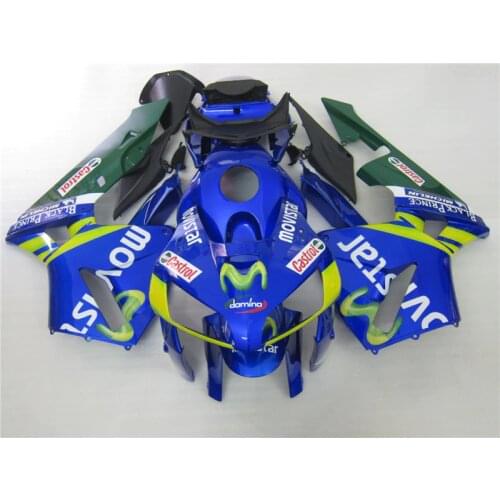 Injection molding hot sale fairing kit for Honda CBR600 RR 05 06 black blue movistar fairings set CBR600RR 2005 2006 QR6