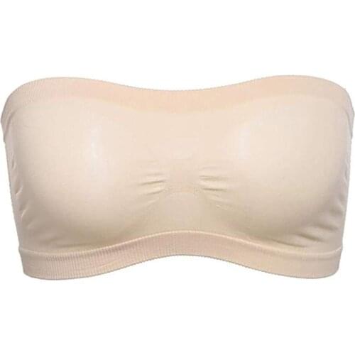 Solid Color Women Breathable Strapless Hollow Back Bra Sport Tube Top Underwear Seamless Sexy Bras For Wome Health Care