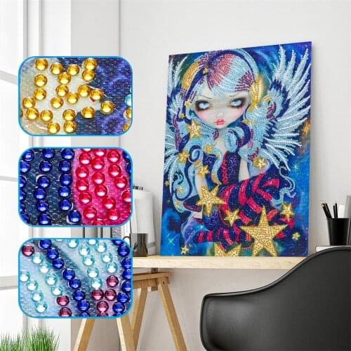 Special Shaped Diamond Painting Anime Girl Partial Rhinestone 5D Diamond Embroidery Cross Stitch Diamond Mosaic Wall Decoration