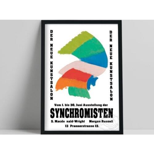 German Sychromisten Art Exhibition Poster, Colored Abstract Canvas Painting, Concise Style Vintage Art Prints Home Wall Decor