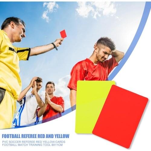PVC Soccer Referee Red Yellow Cards Football Match Training Tool 8x11cm