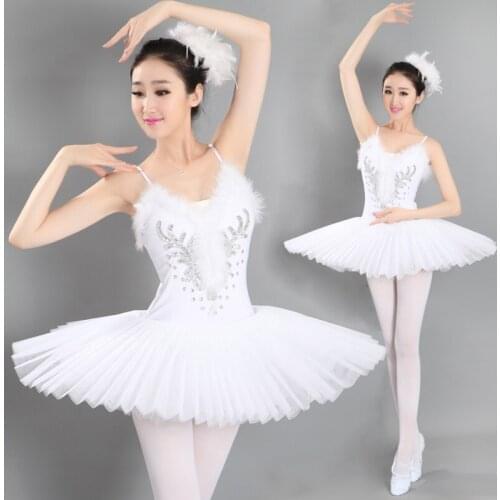 Adult Professional Swan Lake Tutu Ballet Costume Hard Organdy Platter Skirt Dance Dress 6 layers