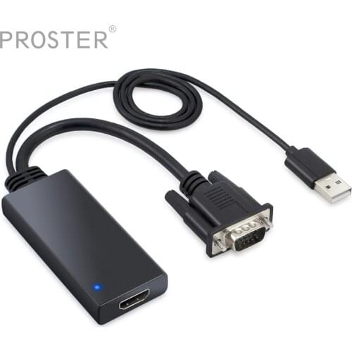 PROSTER 1080P VGA to HDMI converter HDTVs with HDMI convert VGA analog signal on PC Support HDMI digital signal