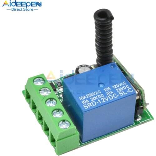DC 12V 10A 1 Channel 315MHz/433MHz Wireless Relay RF Remote Control Switch Receiver Controller Board For Arduino MCU