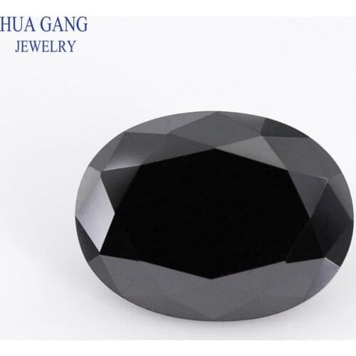 Size 2x3~18x25mm Oval Shape Cut 5A Black CZ Stone Synthetic Gems Cubic Zirconia For Jewelry Wholesale Free Shipping