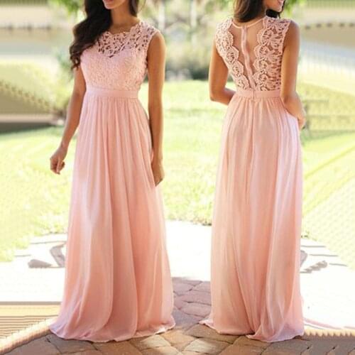 Chiffon A-line Long Cheap Bridesmaids Dresses Lace Top Wedding Guest Plus Size Maid of Honor Dresses