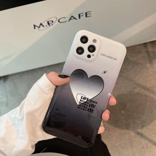 Tobebest Retro Black White Love Phone Cases for iPhone 12 Pro Max 11 X XS Max XR 7 8 Plus 12mini Soft IMD Shell ins popular