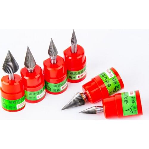 Tungsten Steel Hard Rotary Alloy Metal Grinding Head 1 Boring Cutter M/MX-shaped Conical File Carving Drill Bit Milling Cutter