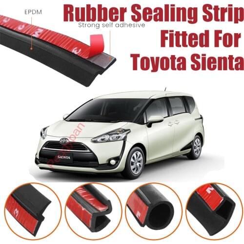 Door Seal Strip Kit Self Adhesive Window Engine Cover Soundproof Rubber Weather Draft Wind Noise Reduction For Toyota Sienta