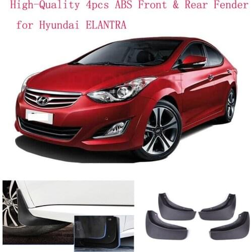 High-Quality 4pcs ABS Front & Rear Fender for Hyundai ELANTRA Car Mud Flaps Splash Guard Mudguard Mudflaps Accessories