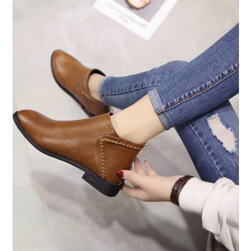 Ankle Women Boots Waterproof Autumn Pointed Toe Shoes for Woman Boots Classic Leather Casual Shoes Women Rubber Boots New