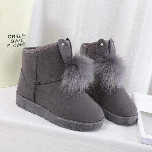 2021 Winter New Snow Boots Women Plus Velvet Warm Cotton Shoes Non-Slip Motorcycle Waterproof Shoes Frosted Leather Snow Cotton