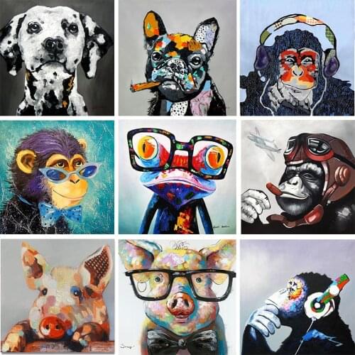 Animal Graffiti Art Dog Bull Street Art Square Diamond Mosaic DIY Diamond Painting 5D Diamond Painting New Home Decoration