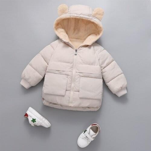 Winter Cotton Coat Children Girls Cartoon Children Down Thickening Keep Warm Western Style Cotton-padded Jacket For 1-6Y