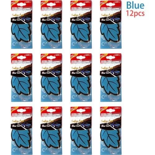12pcs/lot Paper Hanging Car Freshener Vanilla fragrance Leaf Shape Air Freshener Colorful color and fragrance and more pick