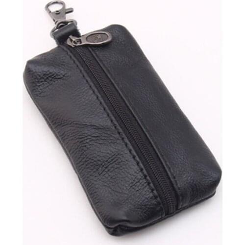 15PCS / LOT Genuine Leather Car Key Wallets Housekeeper Keychain Cover Key Holder Women Men Keys Zipper Car Key Case