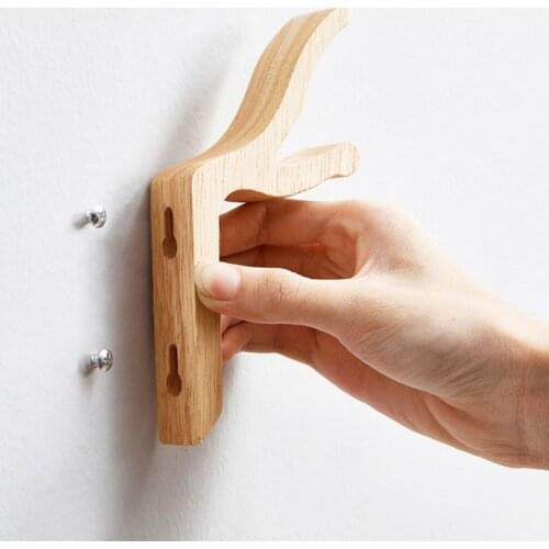 2pcs/set Nordic Tree Branch Shaped Wood Wall Key Holder Wall Hook Coat Hooks Clothes Simple Minimalism Cloakroom Edroom Entryway