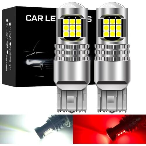 2X P21W led 1156 T20 W21/5W 7443 P21/5W 1200LM W21W Car Bulb 7440 BA15S BAY15D PY21W Auto DRL Light White 1157 LED Brake Light