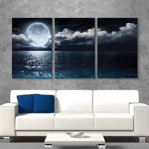 3 Piece Canvas Wall Art for Living Room Bedroom Home Artwork Blue Ocean Sea Paintings Drop shipping