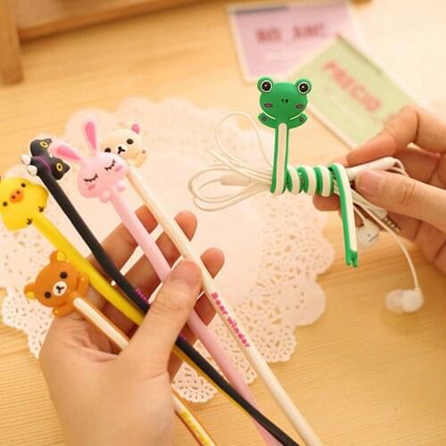 3pcs Cute Animal Wire Clip Organizer Office Accessories Bobbin Winder Wrap Cord Cable Manager For USB Cable Lovely Stationery