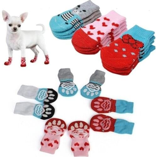 New Fashion Pet Dog Puppy Cat Shoes Slippers Non-Slip Socks Pet Cute Indoor for Small Dogs Cats Snow Boots Socks