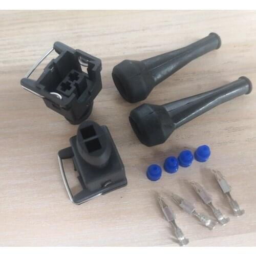 5/10/20/50/100pcs/lot 2 Pin Junior Power (mini timer)Plug With Rubber Boot For Bosch Injector Connector Rrepair Kits(EV1 Style)