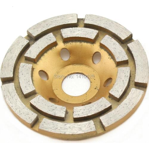 4" inch 100mm Double Row Diamond Grinding Cup Wheel Disc Arbor 3/4"-5/8" Abrasive Block for Grinder Concrete Brick Masonry Stone