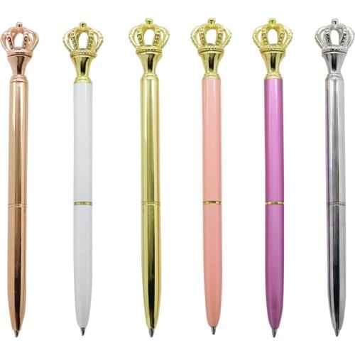 Shining Big Crown Ballpoint pen Metal Crystal Diamond High Quality Ballpoint pen Writing stationery Student supplies