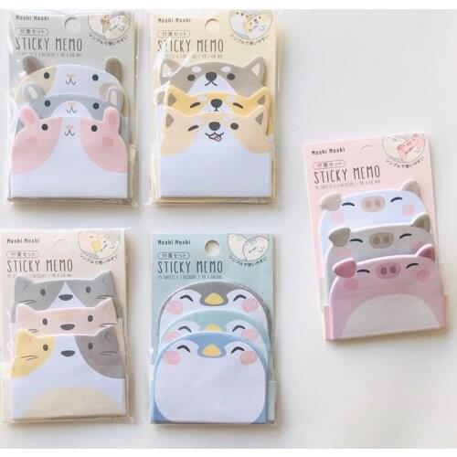 45 Sheets/Pack Kawaii Penguin Pig Bear Cat Memo Pads Student Stationery School Office Supply