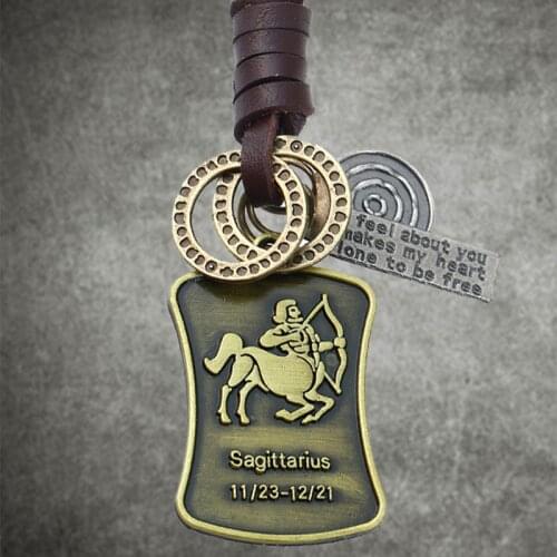 Punk Leather Weave Zodiac Sign Keychain 12 Constellation Key Ring Wish Tags Aries Scorpio Sagittarius Pisces Key Chains