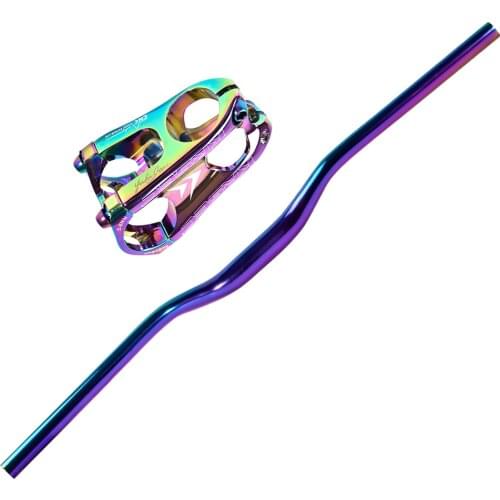 Colorful MTB Bicycle Rise Handlebar Aluminum Alloy Rainbow Racing Bike Handlebar 8° Backsweep AM XC DH 31.8*750mm Cycling Parts