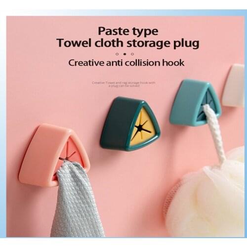 Punch Free Towel Plug Holder Household Rag Rack Bathroom Organizer Rack Towels Storage Wash Cloth Clip Kitchen Accessories Tool