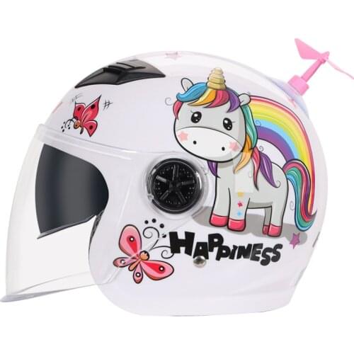 Children Helmet Kids Cap Double Len Motorcycle Helmet Cute Helmet Boys Girls Baby Summer Half Helmet Summer Helmet Cascos T68N