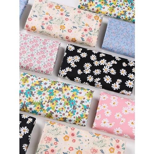 140CMx50CM floral Poplin cotton fabric crafts summer apparel dress patchwork fabric for hair bow sewing tissue cotton cloth