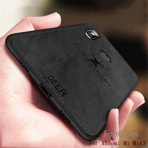 Classical Fabric Cloth Phone Cases for Xiaomi Mi Mix 3 Matte Soft Silcone Bumper Hard Cover for Xiaomi Mi Mix3 Mix 3 Case Fundas