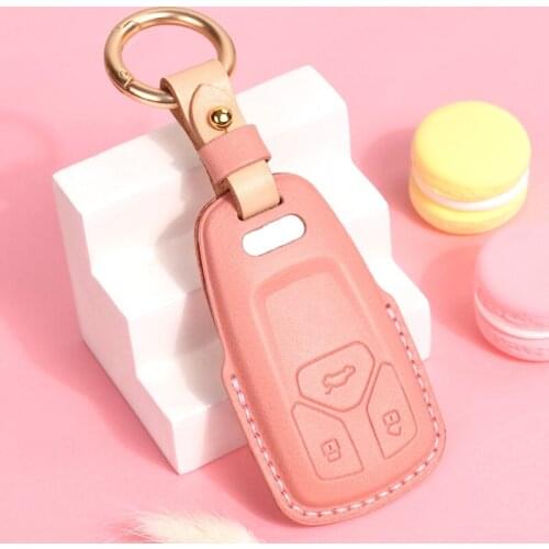 Leather Car Key Case for Audi A4L A8 A6L A5 Q5 Car key case