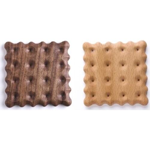 Creative black walnut beech biscuit coaster solid wood heat insulation pad coffee cup holder home anti-scalding placemat