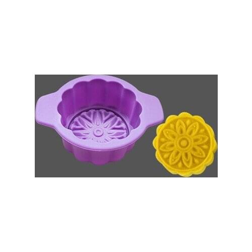 6pcs Round Pattern Moon Cake Molds DIY Soap Candle Silicone Mold Set Green Bean Cake Silicone Mould Baking Tools Fondant Molds