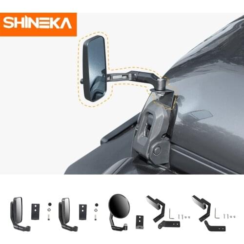 SHINEKA Car Exterior Hood Cover Backup Mirror For Jeep Gladiator JT Avoid Blind Spots Accessories For Jeep Wrangler JL JK 2007