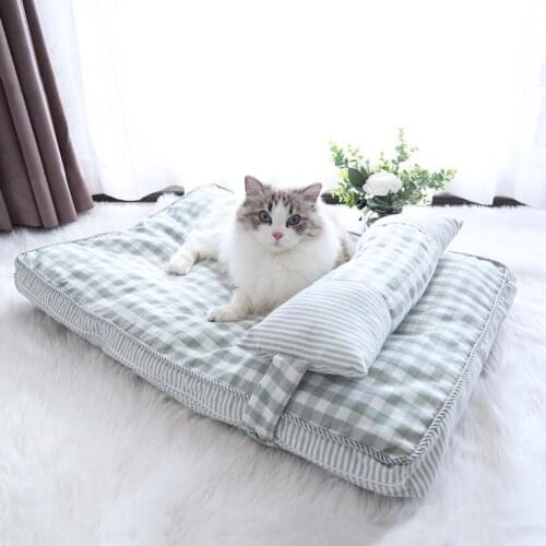 Square Bowknot Cute Sofa Nest Pet Cushion Cat Litter Kennel Sleep Nest Nest Cushion