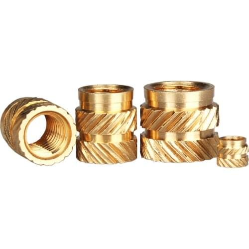 M2.5 100Pcs Insert Knurled Nuts Brass Hot Melt Inset Nuts Heating Molding Copper Thread Inserts Nut Free Shipping