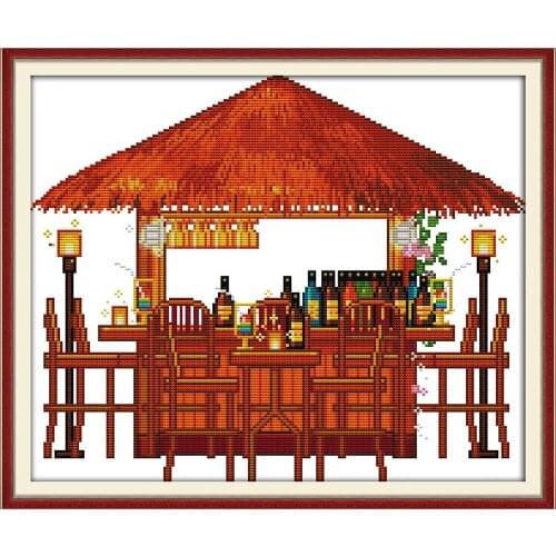 Happy Times Beginner Cross Stitch Kits Printed Canvas DMC Counted printed Cross-stitch set Embroidery Needlework Kit DIY