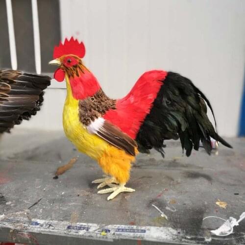 New big simulation cock model toy, plastic&fur chicken doll gift about 45x42cm 0899