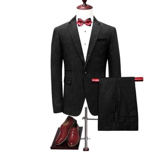New mens casual suit suit Korean version of the self-cultivation suit two-piece youth banquet wedding dress tide