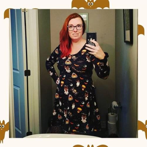 O-neck Slim Plus Size Dress Printed Long Sleeve Halloween Dresses for Woman 2021 Autumn New Fashion Clothing Drop Shipping