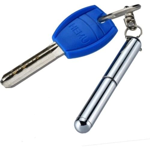 Portable Stainless Steel Telescopic Ballpoint Pen Metal Key Ring Keychain Tools