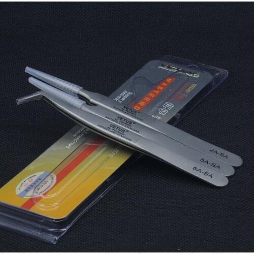 1Pc 2A-SA 5A-SA 6A-SA VETUS stainless steel Flat head Large round head Spatula stamp Wafer Jewellery Tweezers
